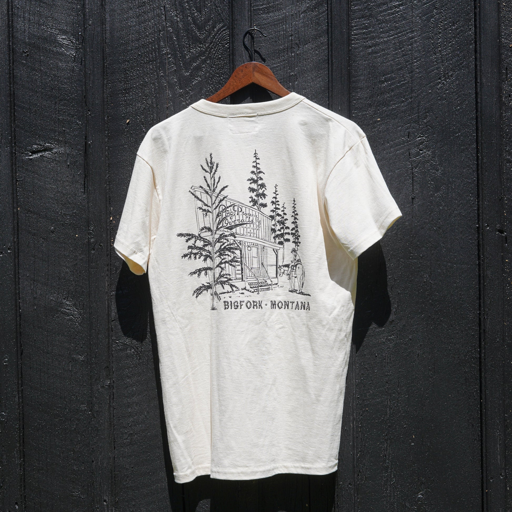Rag Proper Overalls custom Bigfork Montana classic pocket organic cotton t-shirt
