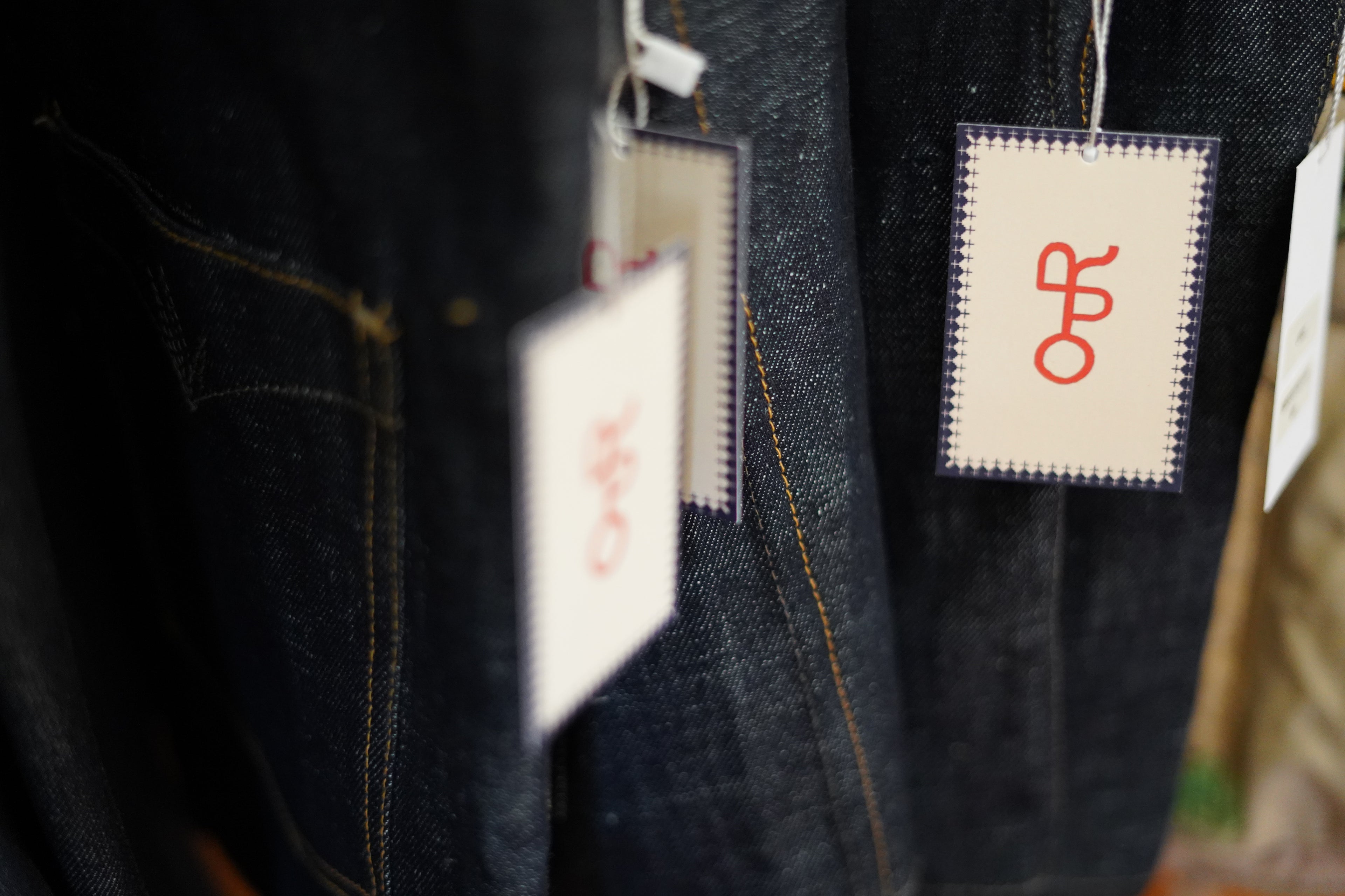 Rag Proper Overalls custom denim tagged in Bigfork Montana store