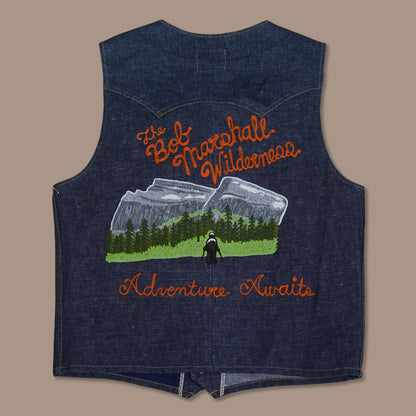 Custom embroidered Bob Marshall Wilderness denim vest